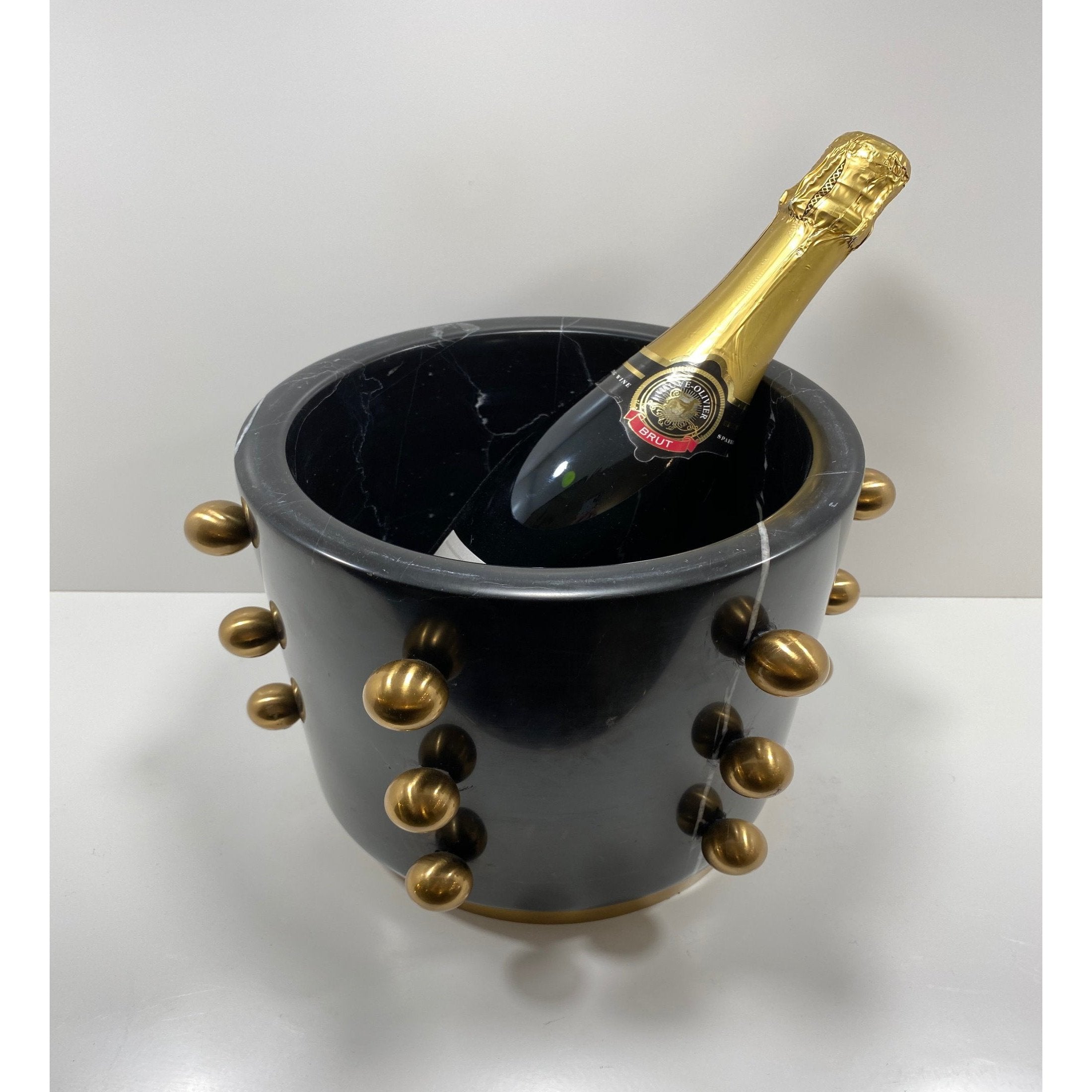Black & Brass Marble Champagne Bucket
