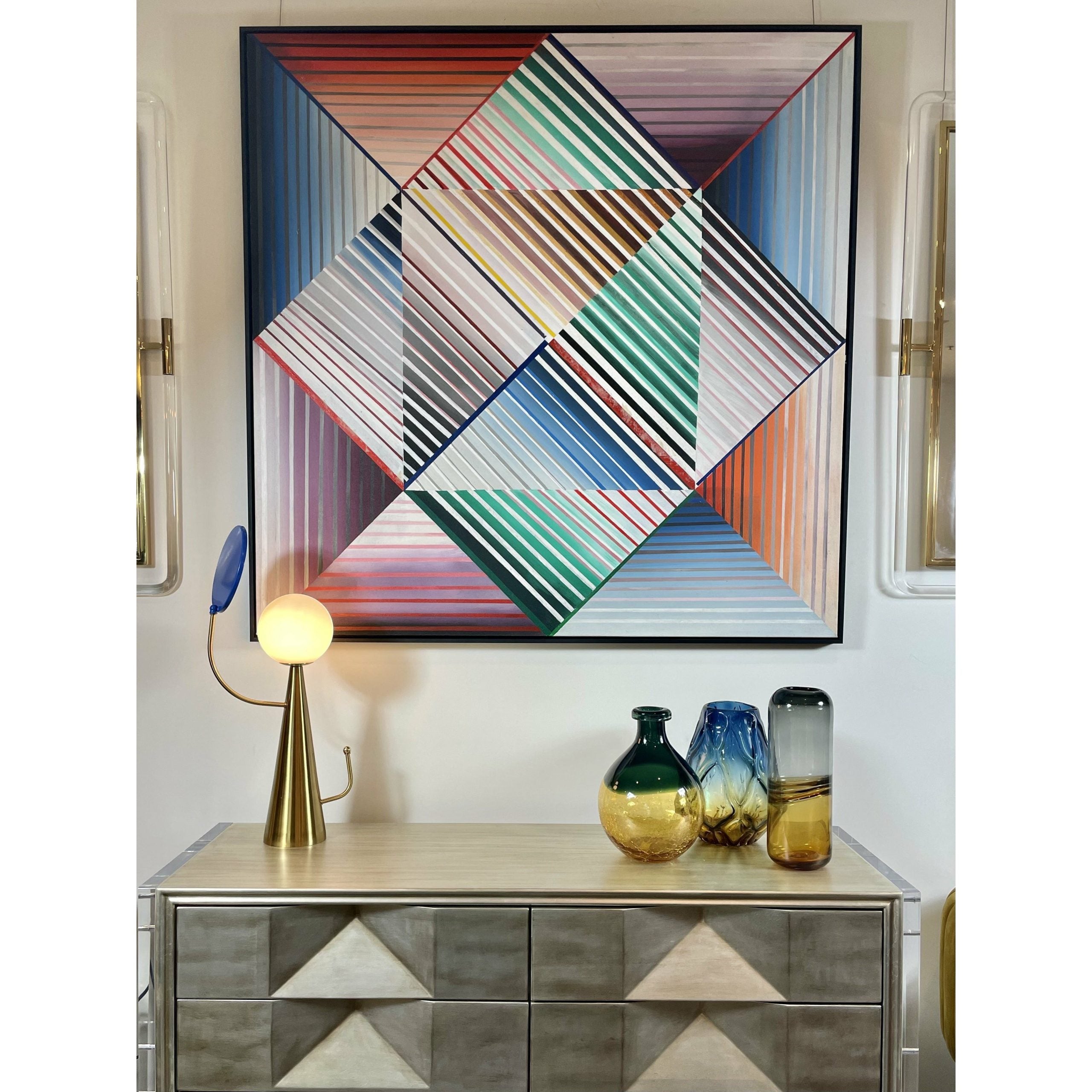 Abstract Cubics Framed Canvas Wall Art