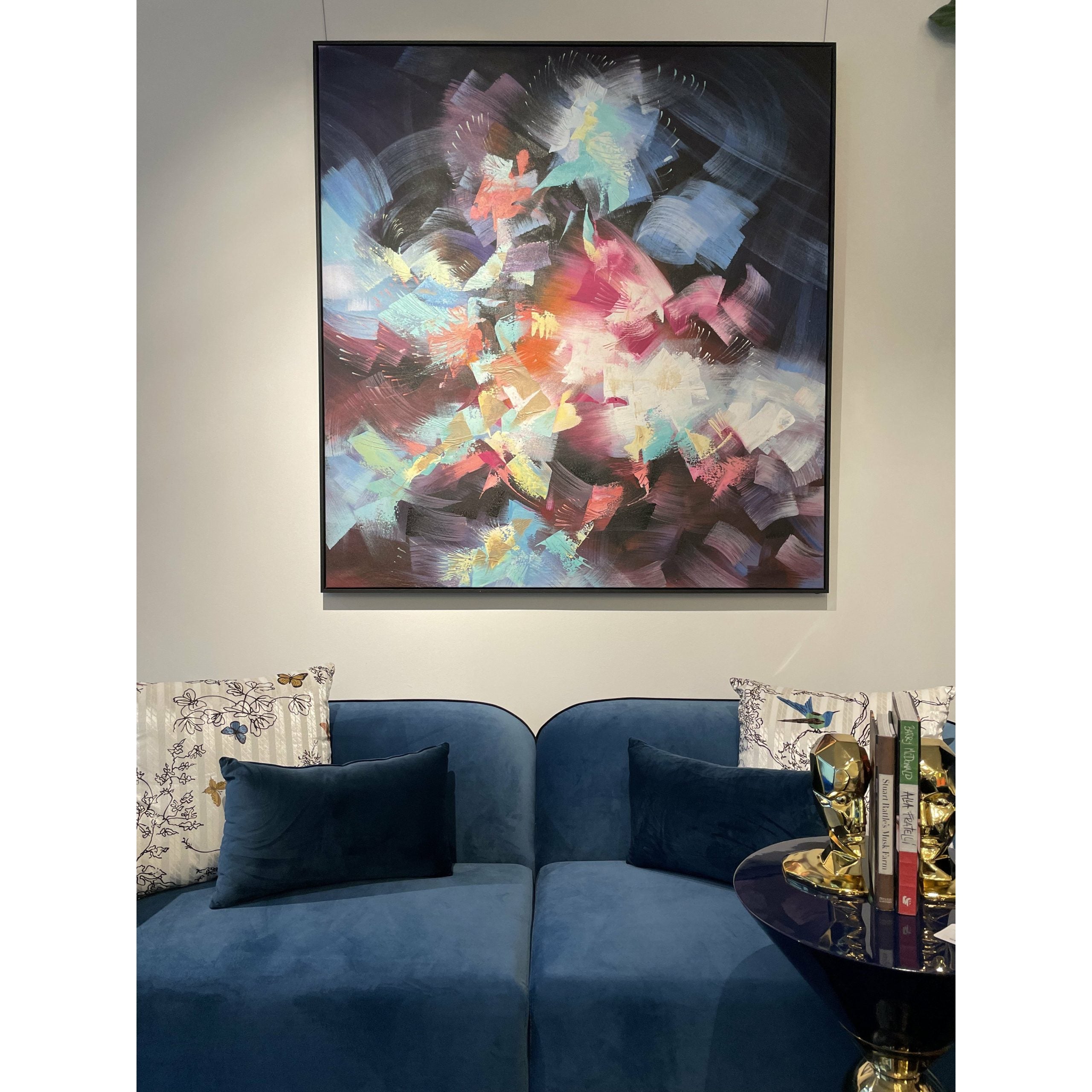 Abstract Brush Framed Canvas Wall Art