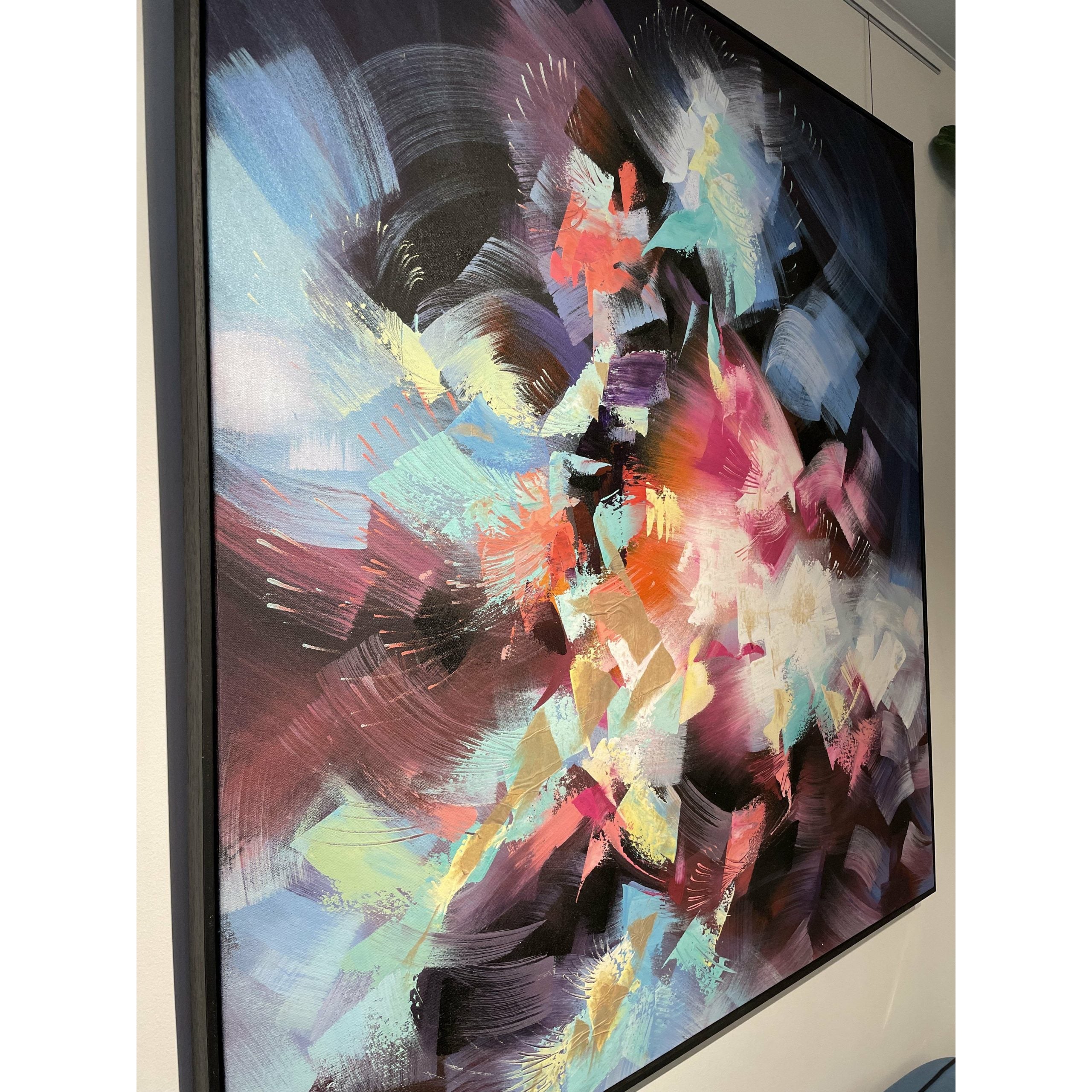 Abstract Brush Framed Canvas Wall Art
