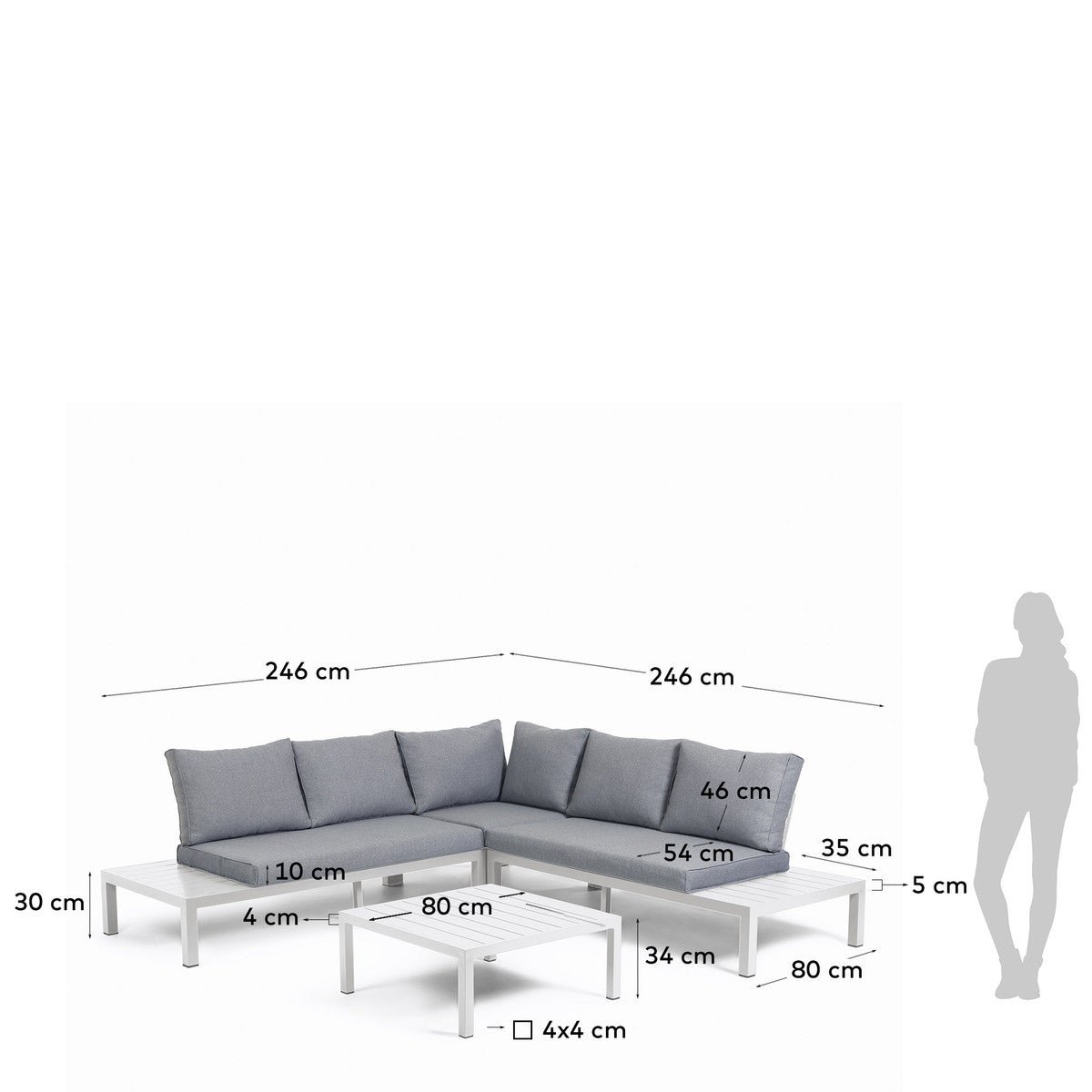 Duka Outdoor Sofa & Coffee Table Set