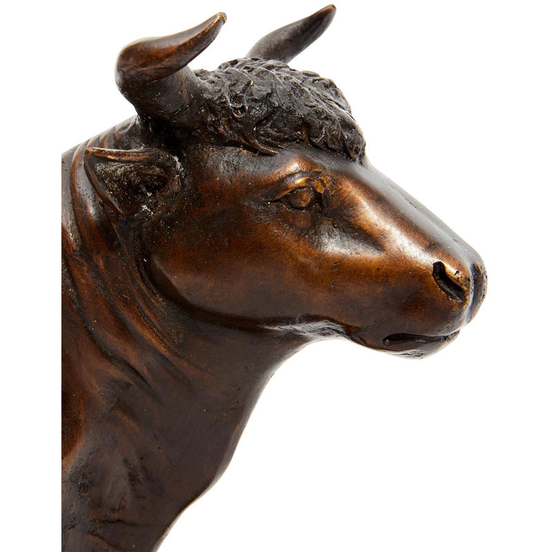 Market Bronze Bull on Marble Base