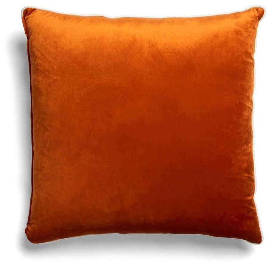 MM01 White Piping Cushion - Burnt Orange