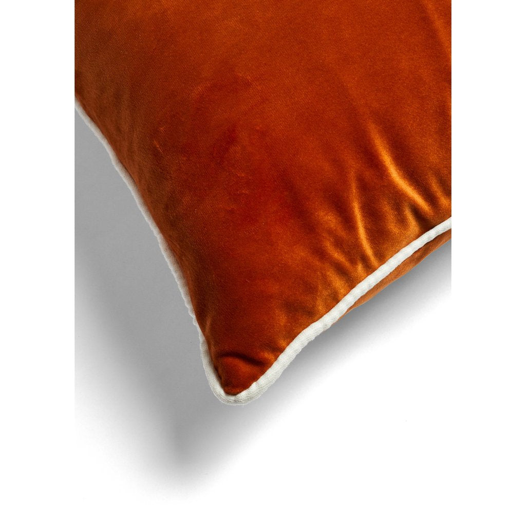 MM01 White Piping Cushion - Burnt Orange