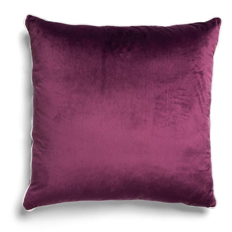 MM01 White Piping Cushion - Purple
