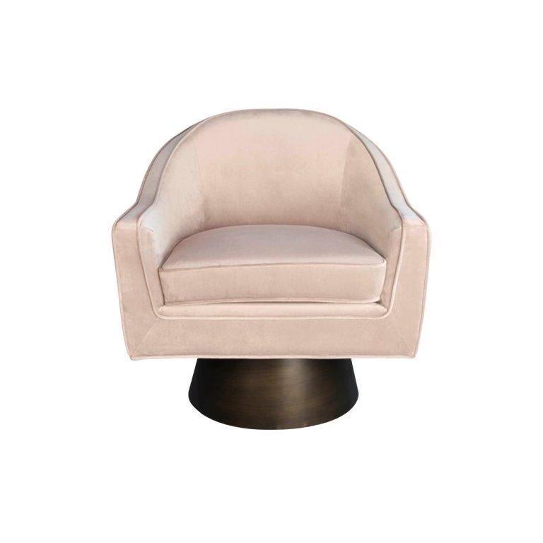 Dominic Velvet Swivel Chair