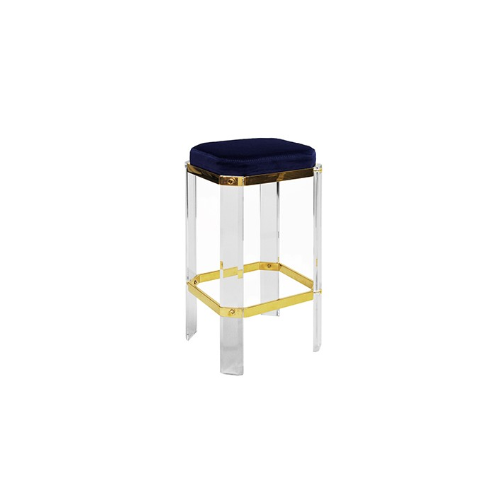 Dorsey Acrylic & Brass Counter Stool