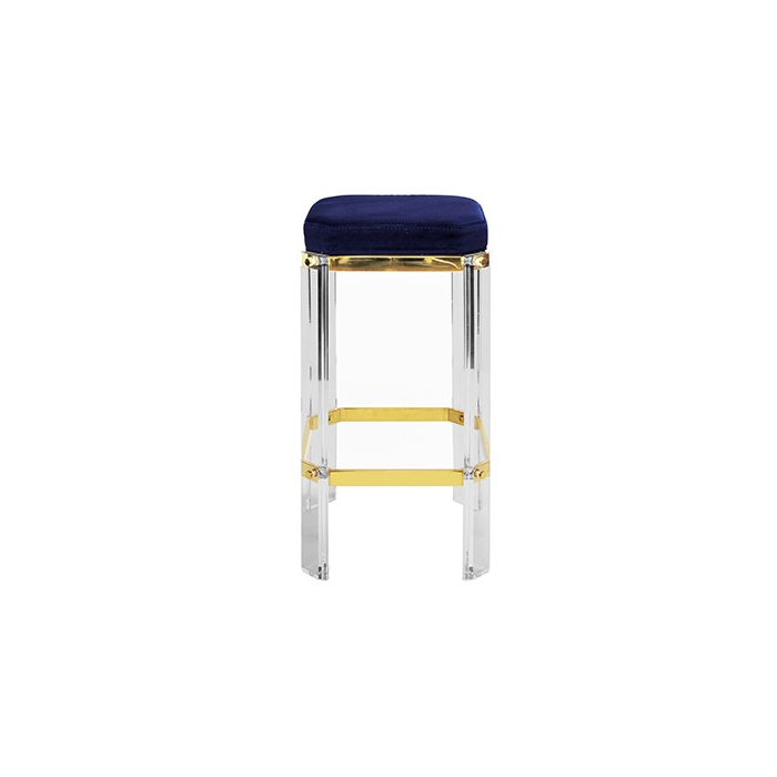 Dorsey Acrylic & Brass Counter Stool