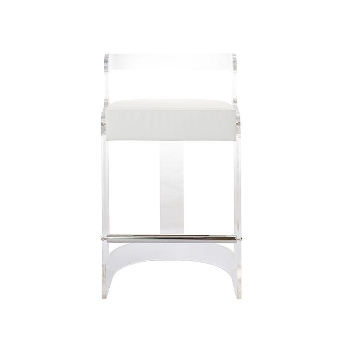Malone Acrylic & White Vinyl Counter Stool