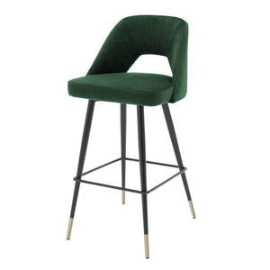 Avorio Roche Green Velvet Bar Stool