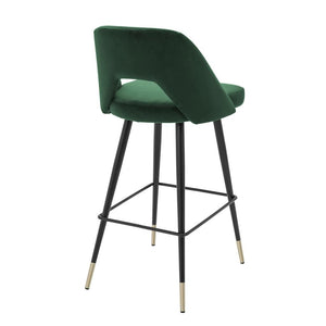 Avorio Roche Green Velvet Bar Stool