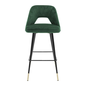 Avorio Roche Green Velvet Bar Stool