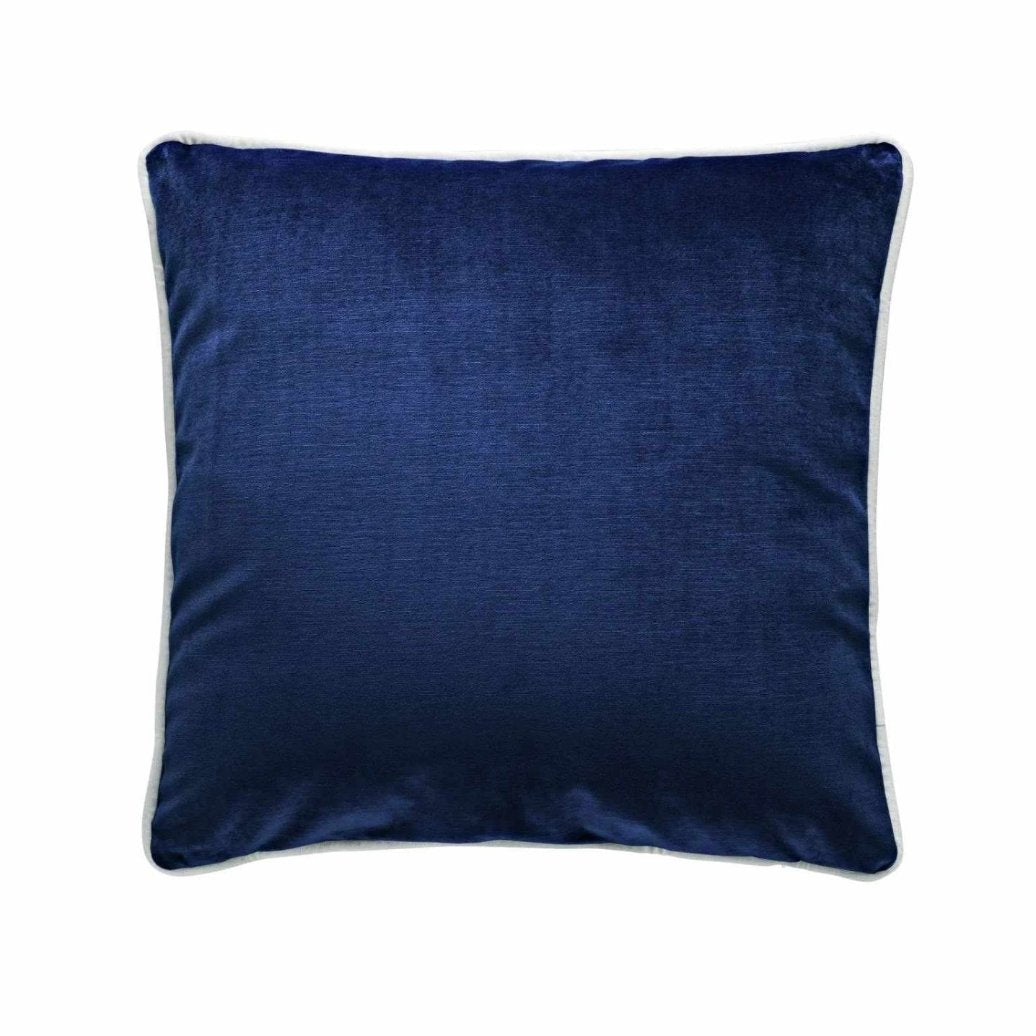 MM01 White Piping Cushion - Navy