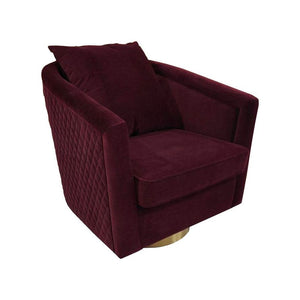 Deni Swivel Chair - Ruby