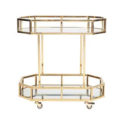 Brooke Mirrored Bar Cart - Gold