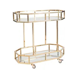 Brooke Mirrored Bar Cart - Gold