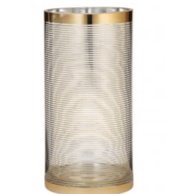 Blitz Vase 12x25cm Clear & Gold