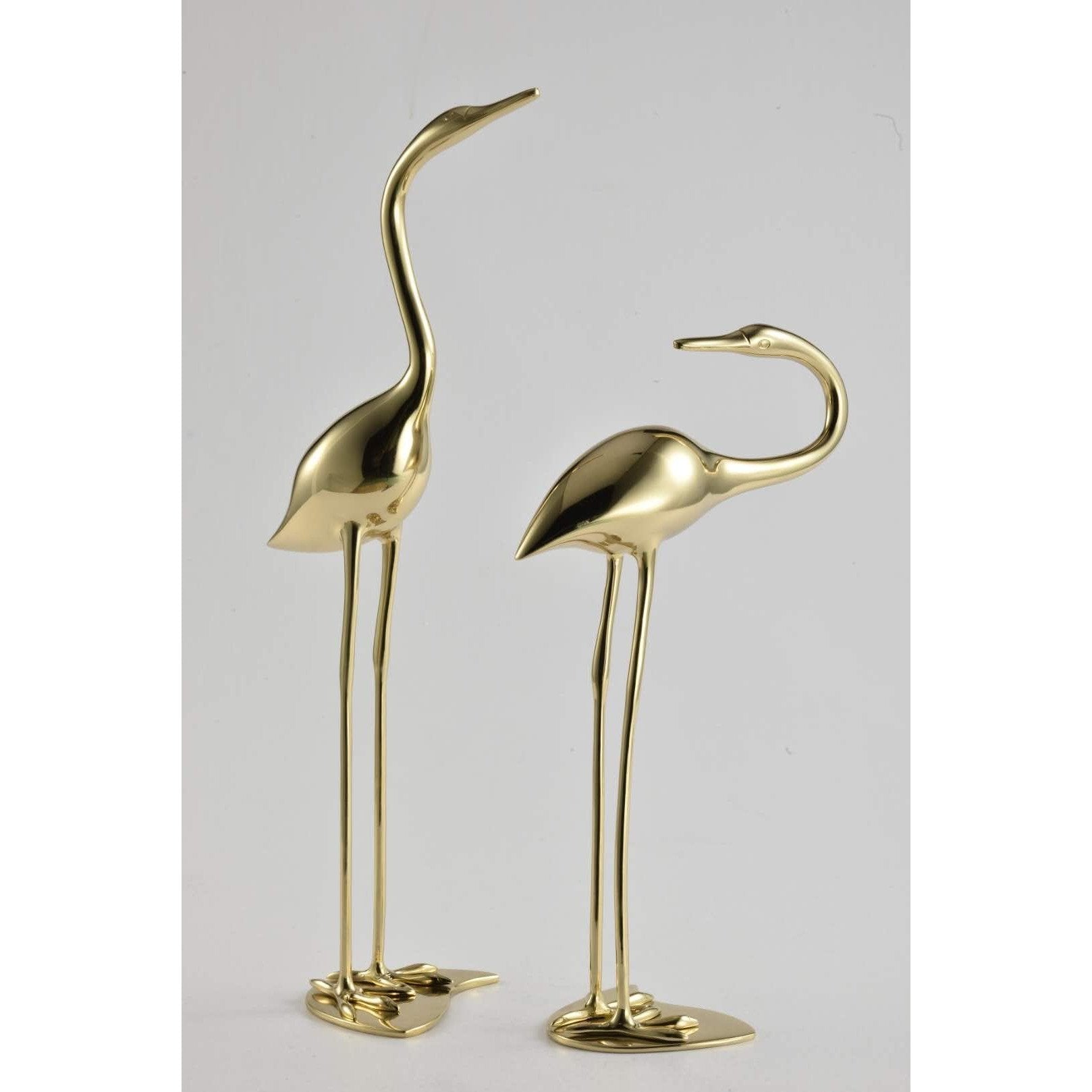 Flamingo couple pair in gold
