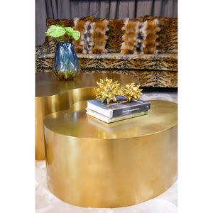 Pebble Brushed Gold Coffee Table