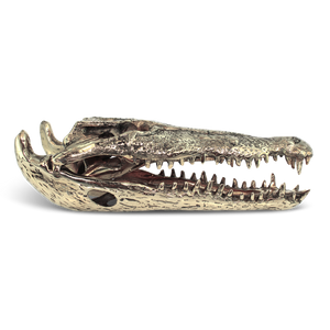 Brass Crocodile Skull