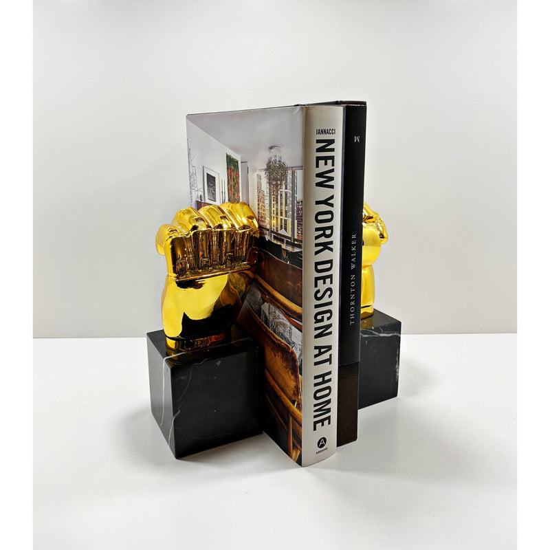 Golden Hand Marble Bookend