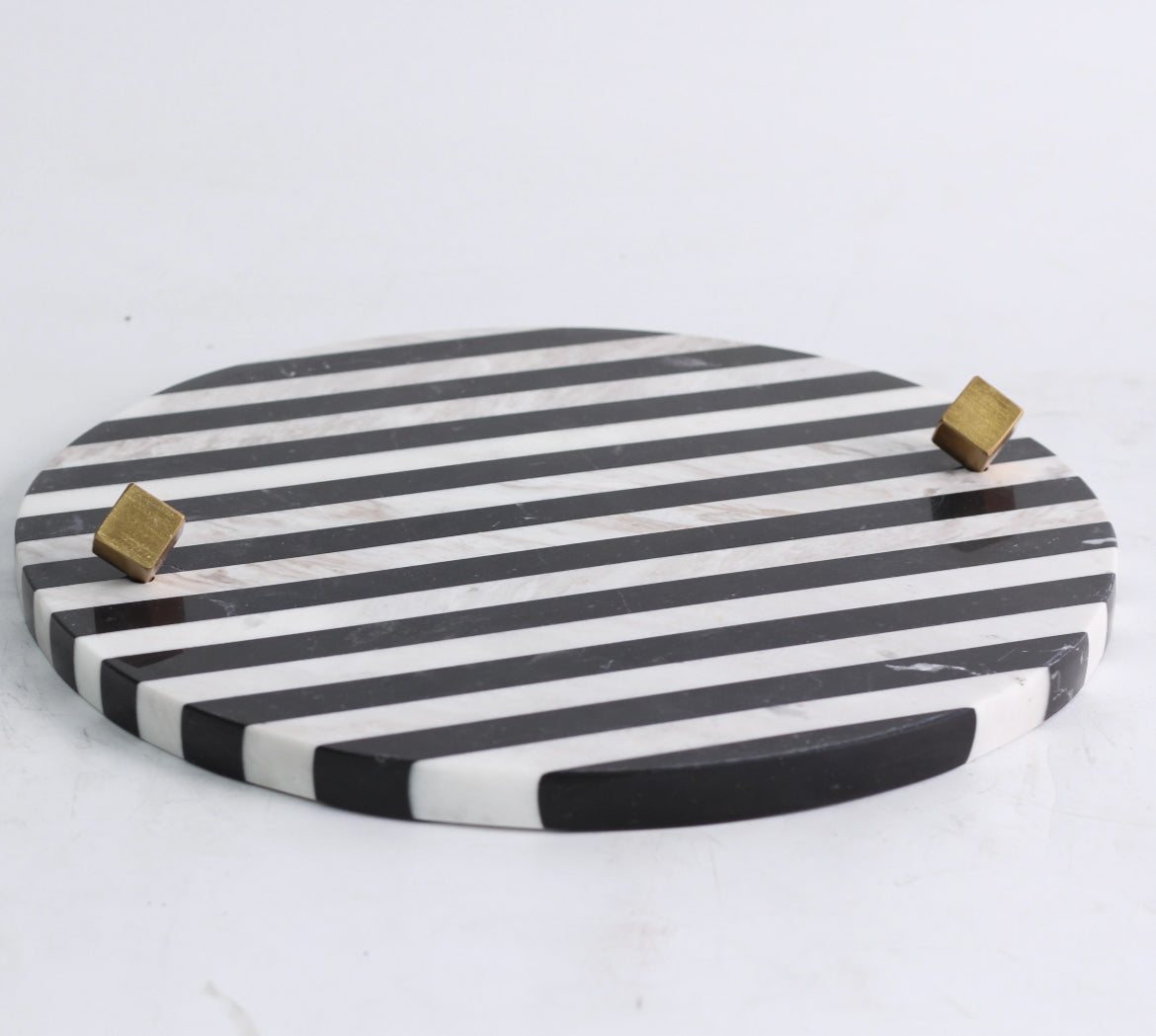 Thor Stripped Marble Tray