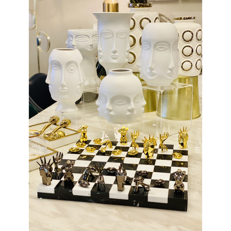 Marble Hand-Sculpture d'art Chess set