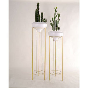 Funnel White Plant Stand