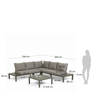 Duka Outdoor Sofa & Coffee Table Set