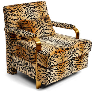 Eldred Velvet Tiger Chair