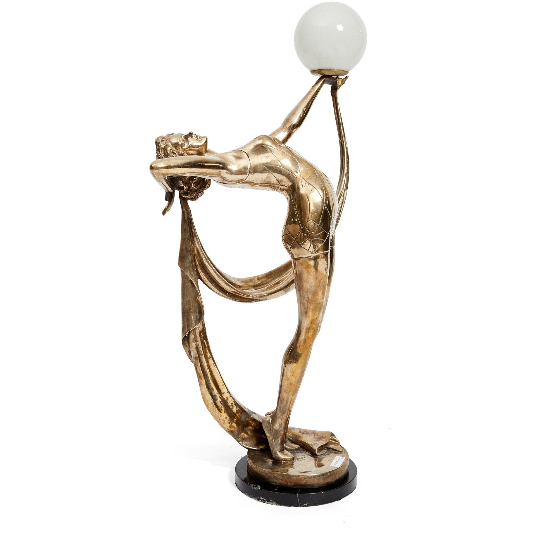 Sliver on Bronze Lady Swimsuit Table Lamp