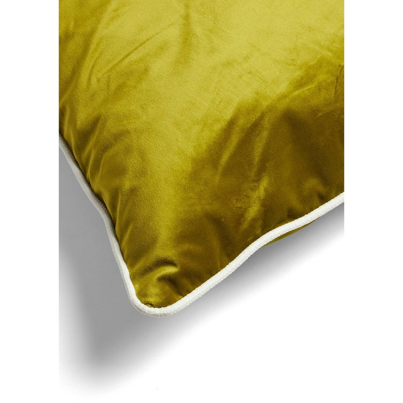 MM01 White Piping Cushion - Mustard