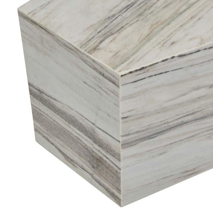 Yugen Block Asymmetrical Marble Side Table